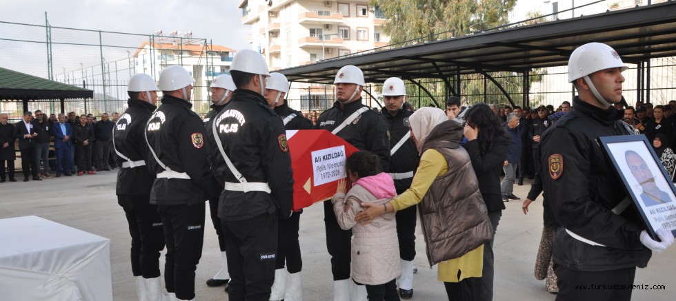 Gazipaşa’da Kalp krizi sonucu hayatını kaybeden polis için tören düzenlendi