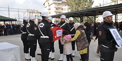 Gazipaşa’da Kalp krizi sonucu hayatını kaybeden polis için tören düzenlendi