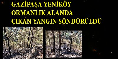 Gazipaşa’da kızılçamla kaplı ormanlık alanda çıkan yangın söndürüldü