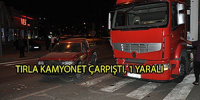 GAZİPAŞA'DA TIRLA KAMYONET ÇARPIŞTI, 1 YARALI