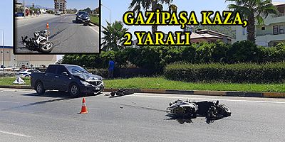 GAZİPAŞA KAZA, 2 YARALI