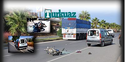 GAZİPAŞA MOTOSİKLET TİCARİ ARAÇLA ÇARPIŞTI, 1 YARALI