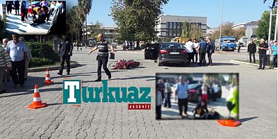 GAZİPAŞA OTOMOBİLLE MOTOSİKLET ÇARPIŞTI, 1 YARALI