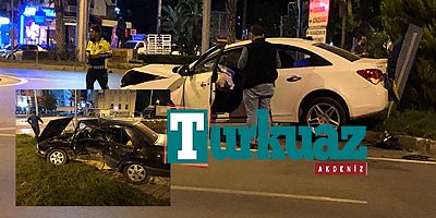 GAZİPAŞA OTOMOBİLLER ÇARPIŞTI, 1 YARALI