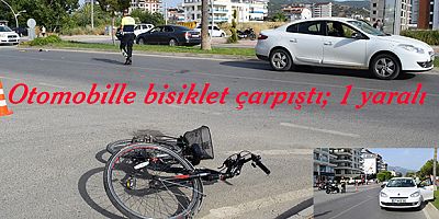 Otomobille bisiklet çarpıştı; 1 yaralı