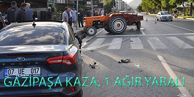 OTOMOBİLLE İŞ MAKİNASI ÇARPIŞTI, 1 AĞIR YARALI