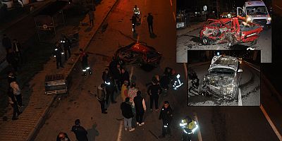 OTOMOBİLLER ÇARPIŞTI, 1 ÖLÜ, 1 YARALI
