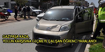 Ticari araç yolun karşısına geçmeye çalışan okul öğrencisine çarptı. 1 yaralı