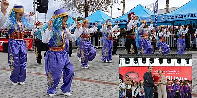 YENİ YIL PAZARINDA HALK OYUNU GÖSTERİ EKİBİNE BÜYÜK İLGİ